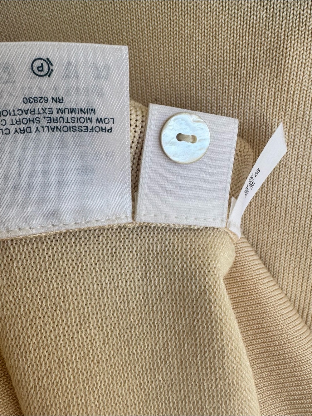 Lands' End Silk Blend Beige Button-Front Women’s Cardigan - Picture 4 of 7